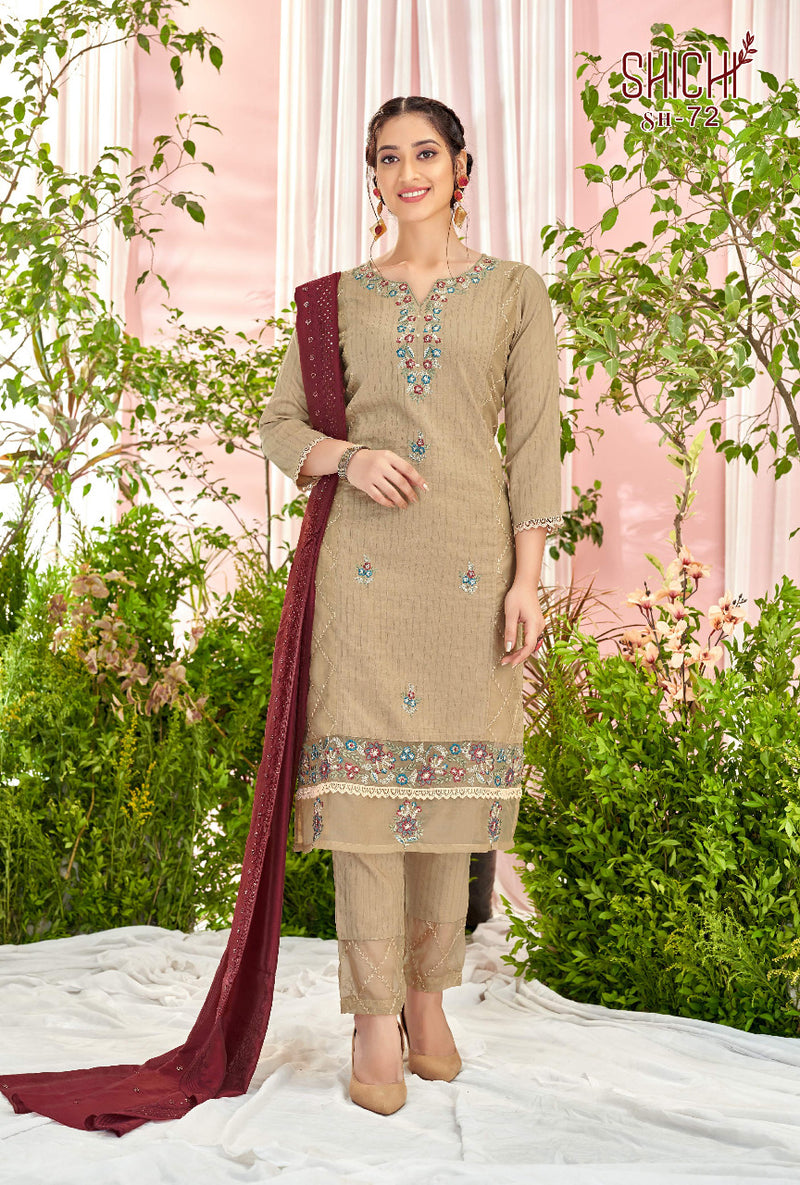 Shichi Saanjh Dno SH 67 To 72 Nylove With Embroidery Work Stylish Designer Party Wear Long Kurti