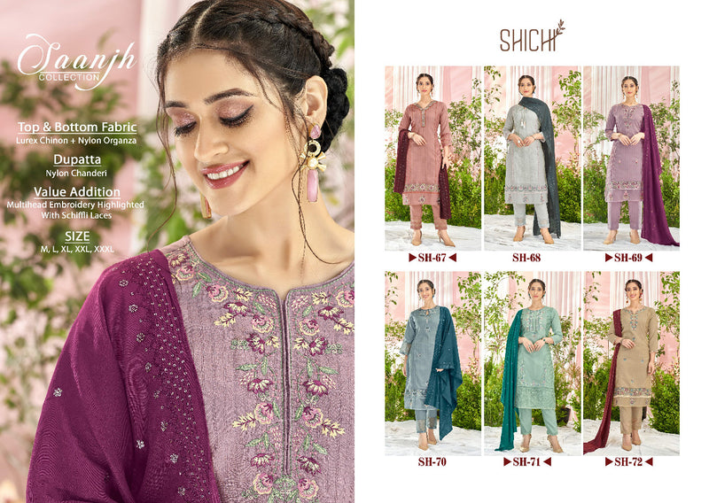 Shichi Saanjh Dno SH 67 To 72 Nylove With Embroidery Work Stylish Designer Party Wear Long Kurti