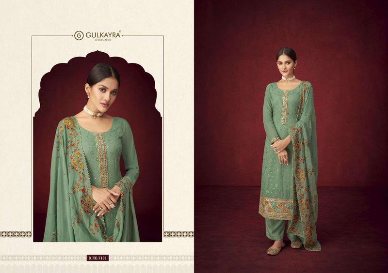 Gulkayra Designer Saayra Georgette Heavy Designer Party Wear Salwar Suits With Heavy Embroidery