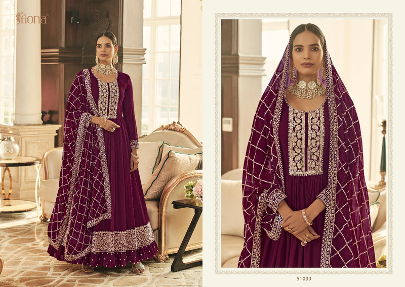 Fiona Sachi Real Georgette Elegant Designer Wedding Wear Ready Made Salwar Suits With Heavy Embroidery