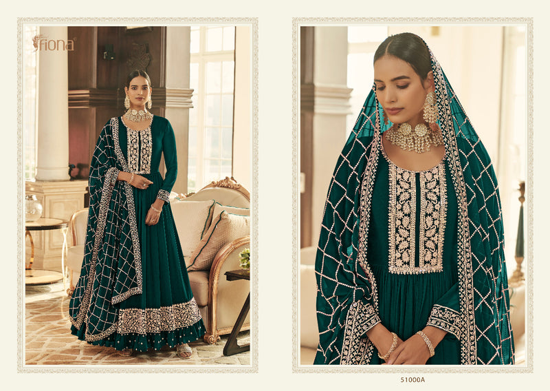 Fiona Sachi Real Georgette Elegant Designer Wedding Wear Ready Made Salwar Suits With Heavy Embroidery