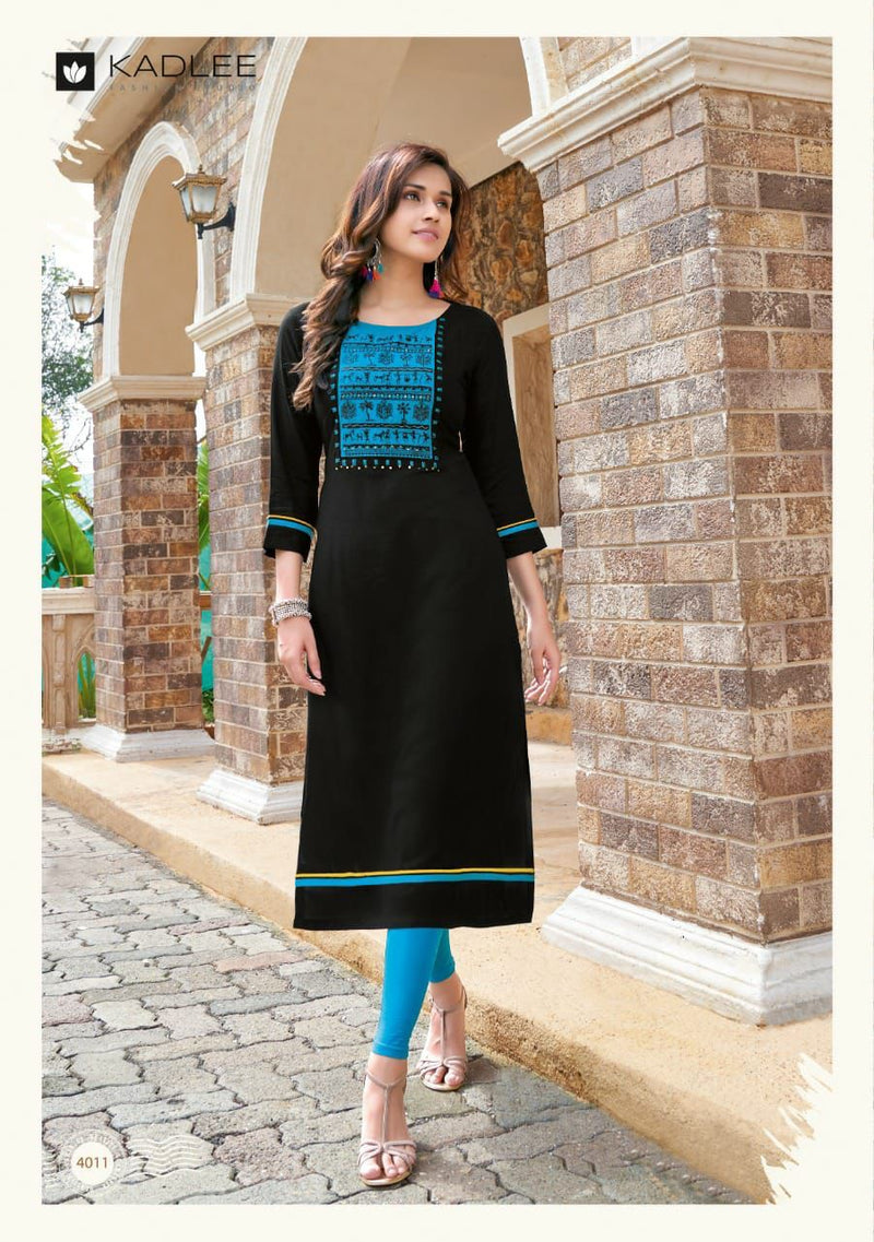 Kadlee Fashion Sachi Vol 2 Rayon Stylish Kurtis With Hand Work & Embroidery