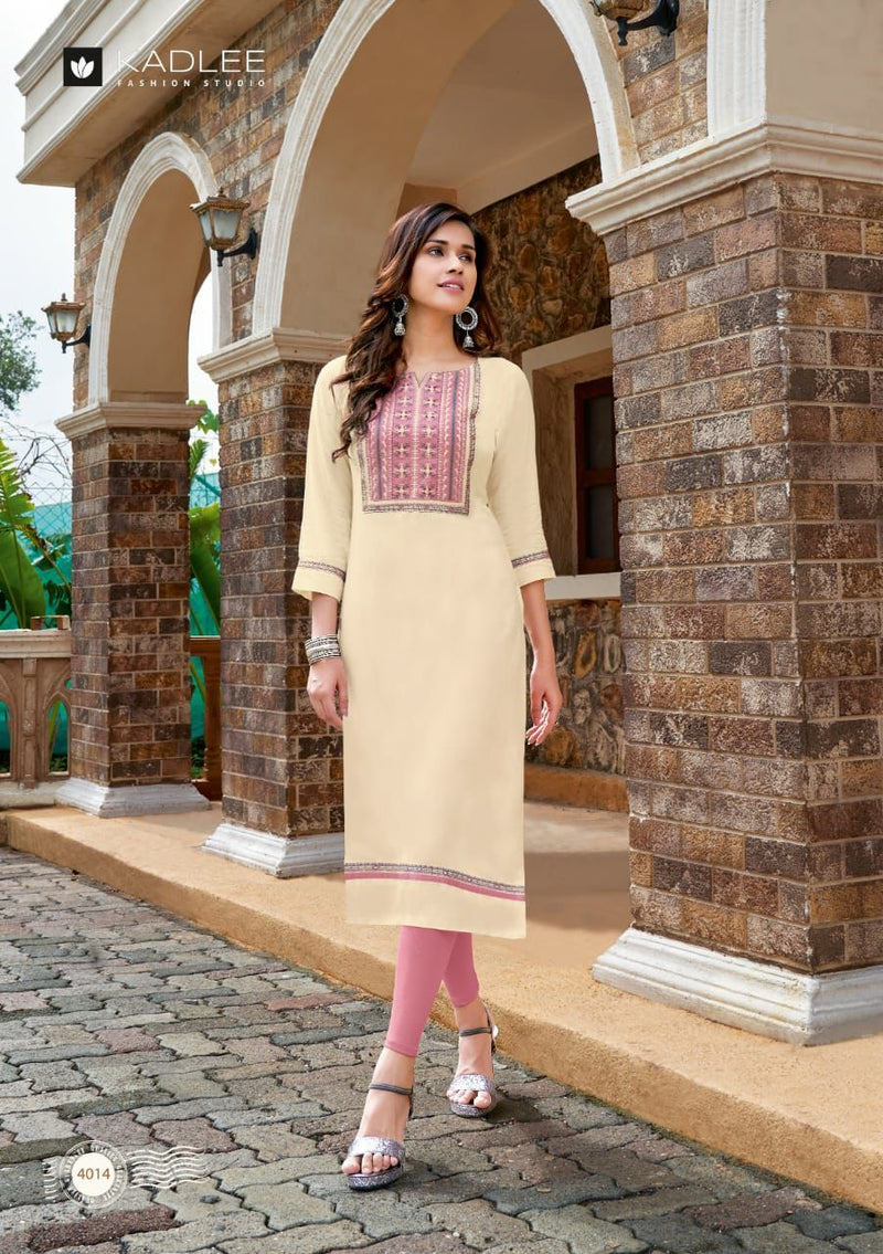 Kadlee Fashion Sachi Vol 2 Rayon Stylish Kurtis With Hand Work & Embroidery