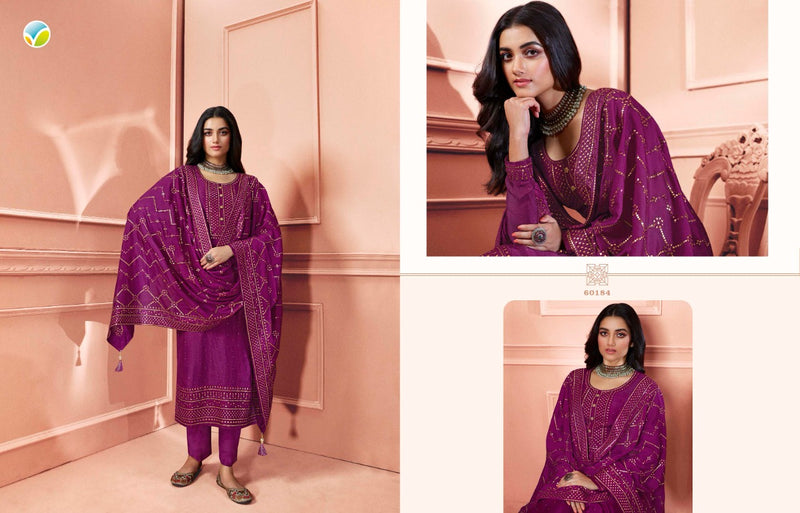 Vinay Fashion Kaseesh Safeena Dola Jacquard Embroidered Party Wear Salwar Suits