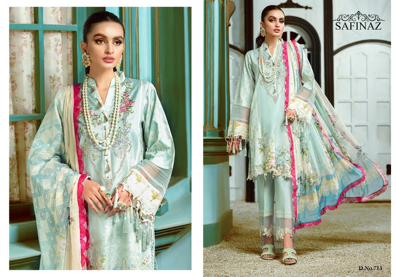 Safeenaz Firdous Vol 7 Lawn Cotton Pakistani Style Embroidered Party Wear Salwar Kameez