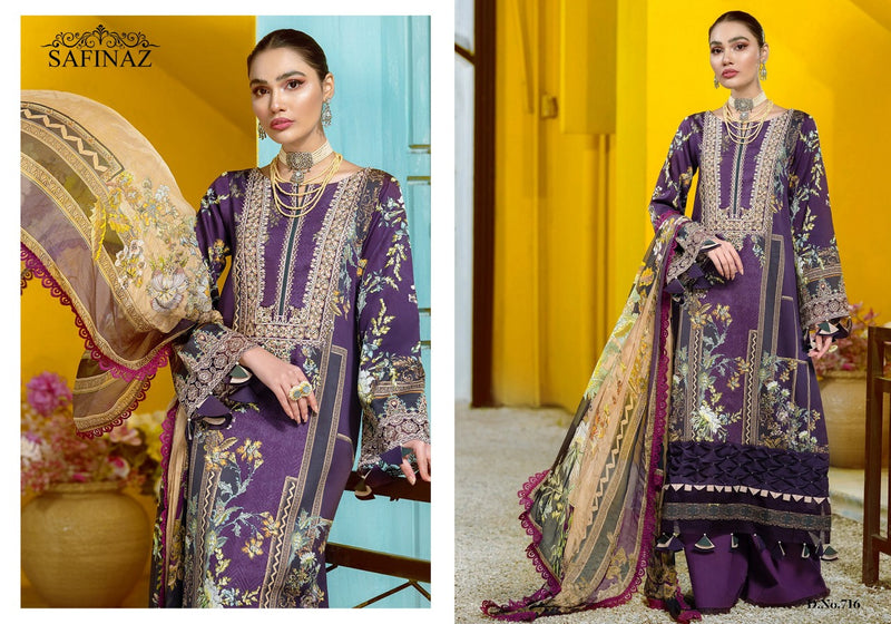 Safeenaz Firdous Vol 7 Lawn Cotton Pakistani Style Embroidered Party Wear Salwar Kameez