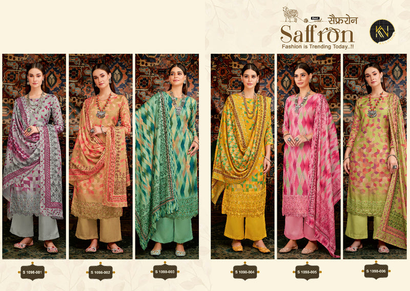 Alok Suit Saffron Pashmina Printed With Heavy Embroidery Work Stylish Designer Casual Salwar Suit