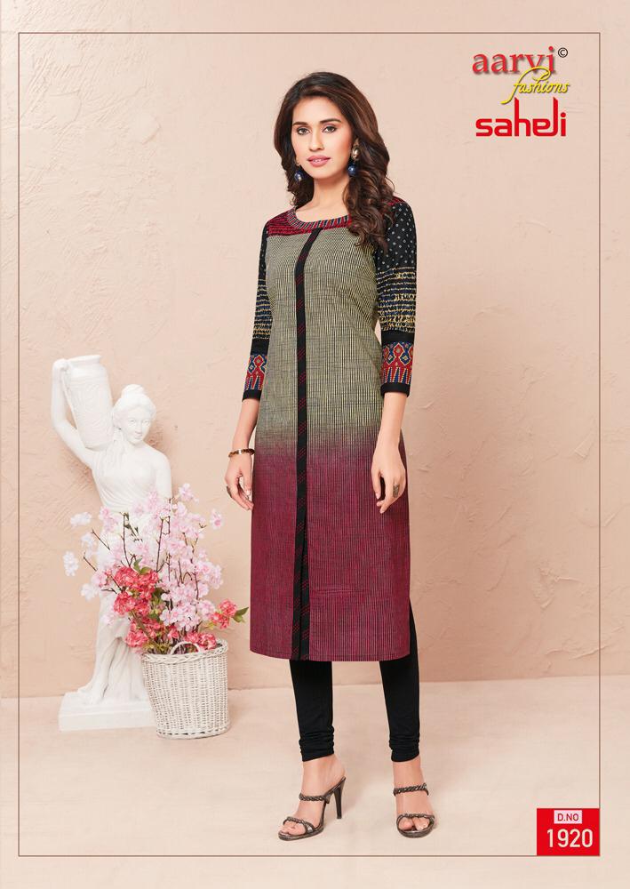 Aarvi Fashion Saheli Vol 9 Pure Fabric Stitched Salwar Suit In Cotton