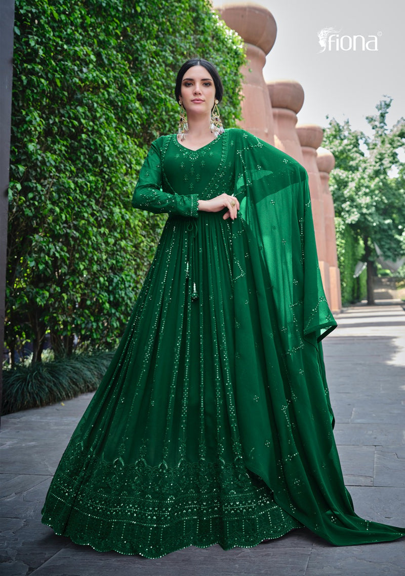 Fiona Saina Georgette With Heavy Embroidery Work Stylish Designer Festive Wear Casual Look Long Gown