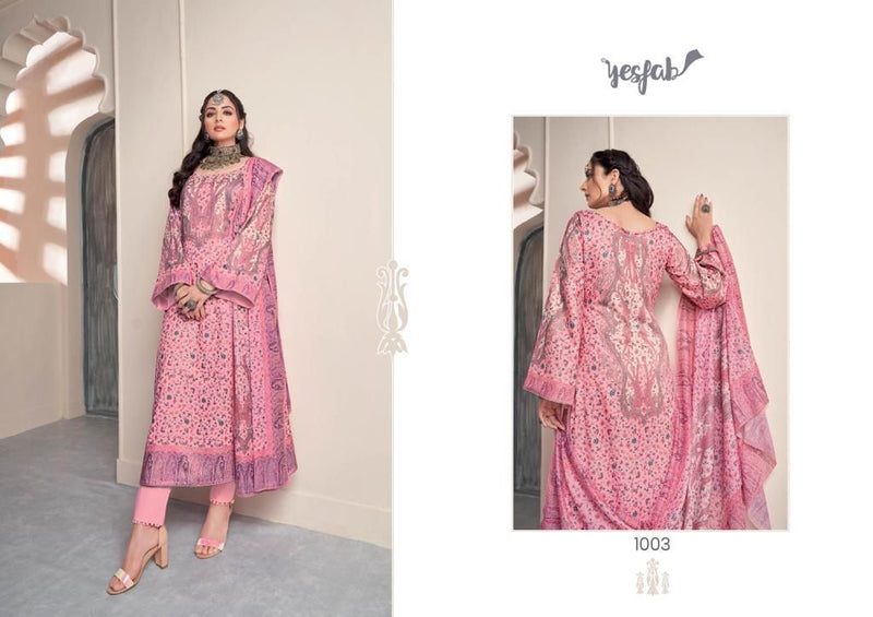 Yesfab Samaa Satin Digital Printed Pakistani Style Party  Wear Salwar Suits