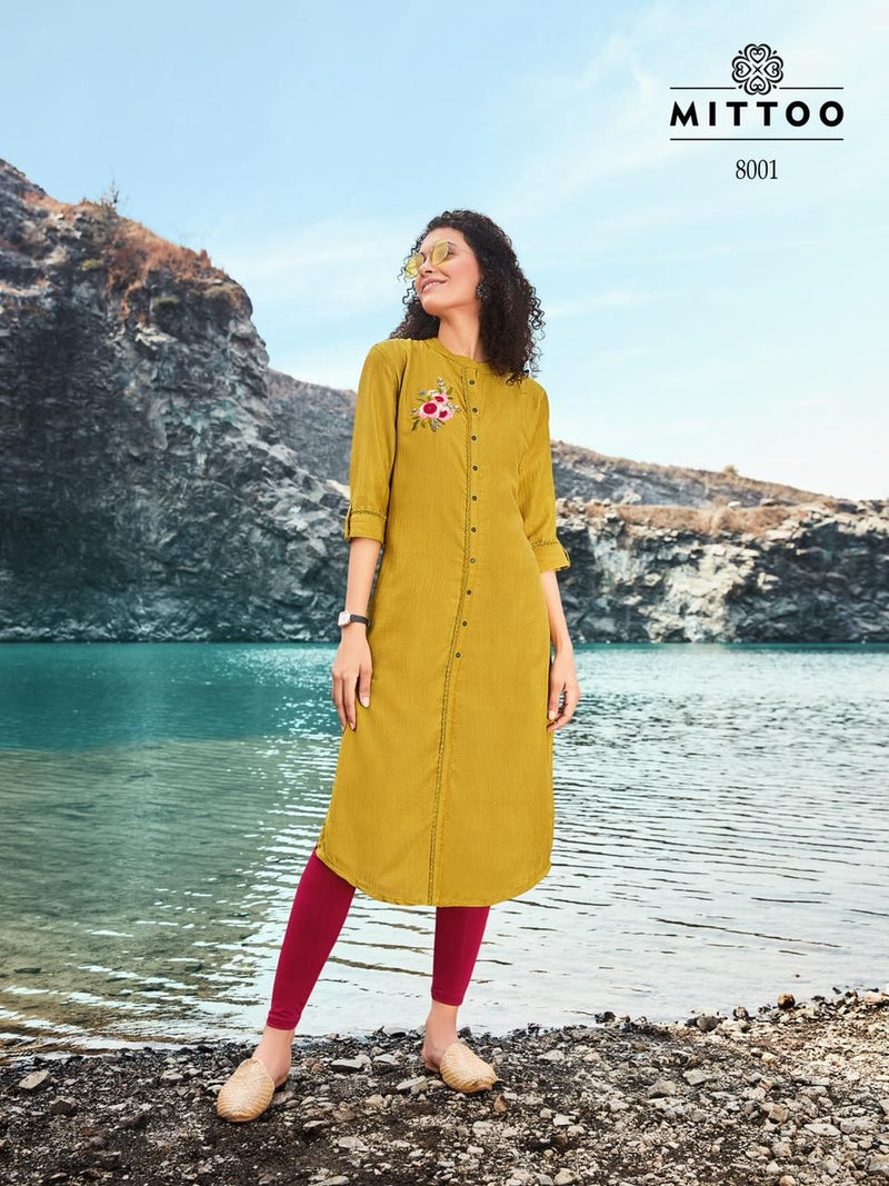 Mittoo Samantha Poly Viscose Designer Party Wear Kurtis