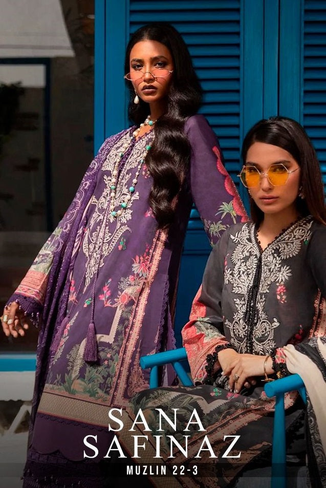 Deepsy Suits Sana Safinaz Muzlin 22 Vol 3 Cotton Embroidered Pakistani Style Festive Wear Salwar Suits