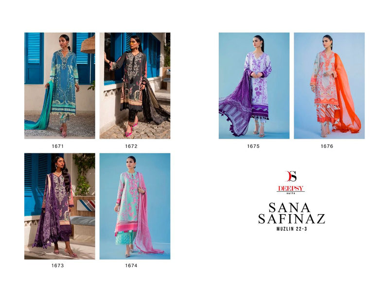 Deepsy Suits Sana Safinaz Muzlin 22 Vol 3 Cotton Embroidered Pakistani Style Festive Wear Salwar Suits