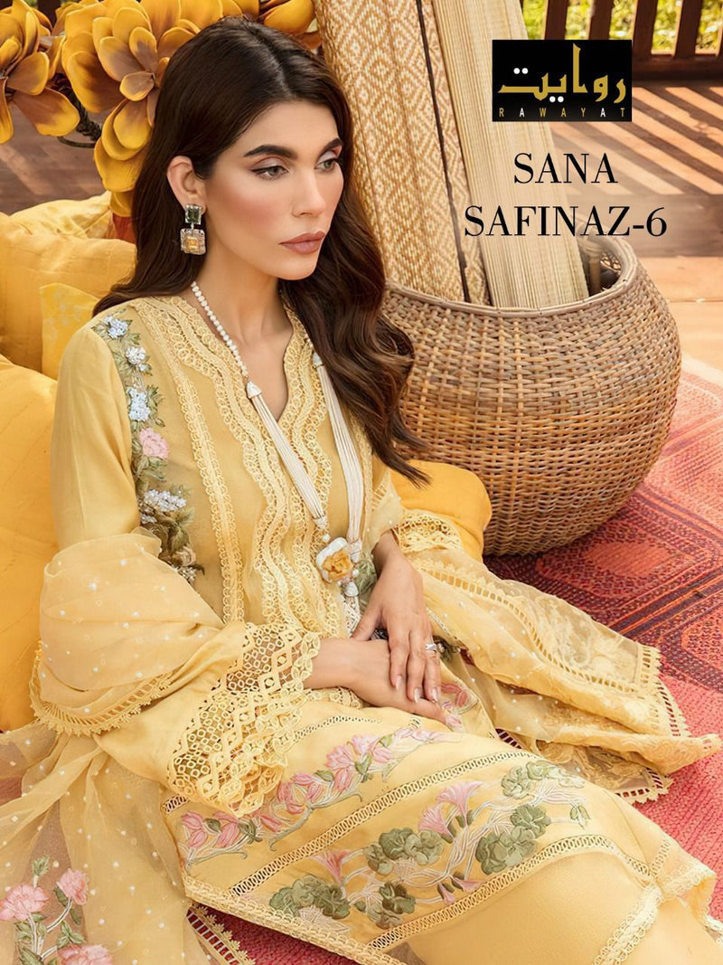 Rawayat Fashion Sana Safinaz Vol 6 Lawn Cotton Embroidered Pakistani Style Festive Wear Salwar Suits