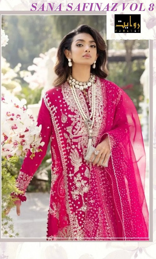 Rawayat Fashion Sana Safinaz Vol 8 Fox Georgette Designer Pakistani Style Wedding Wear Salwar Suits