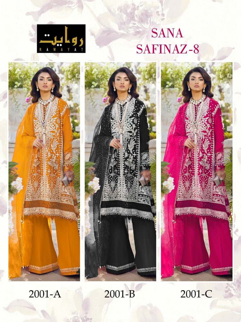 Rawayat Fashion Sana Safinaz Vol 8 Fox Georgette Designer Pakistani Style Wedding Wear Salwar Suits