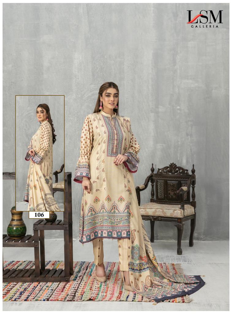 LSM Galleria Sana Samia Luxury Lawn Print Collection Pure Heavy Lawn Printed Designer Salwar Kameez