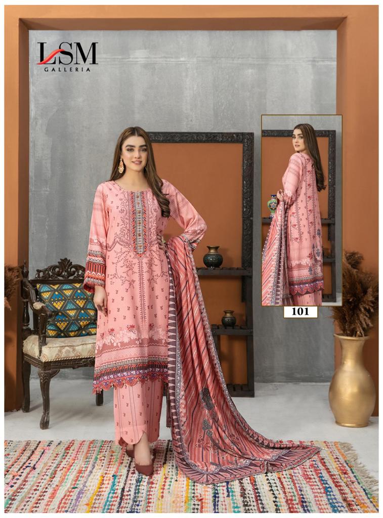 LSM Galleria Sana Samia Luxury Lawn Print Collection Pure Heavy Lawn Printed Designer Salwar Kameez