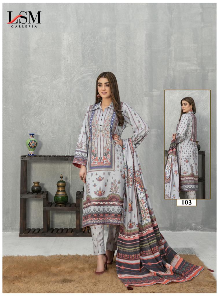 LSM Galleria Sana Samia Luxury Lawn Print Collection Pure Heavy Lawn Printed Designer Salwar Kameez