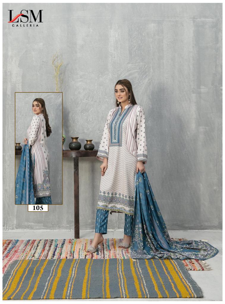 LSM Galleria Sana Samia Luxury Lawn Print Collection Pure Heavy Lawn Printed Designer Salwar Kameez