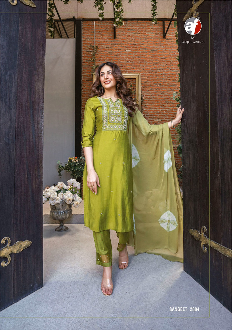 Anju Fabrics Sangeet Vol 3 Viscose Modal Fancy Hand Work Designer Partywear Kurti