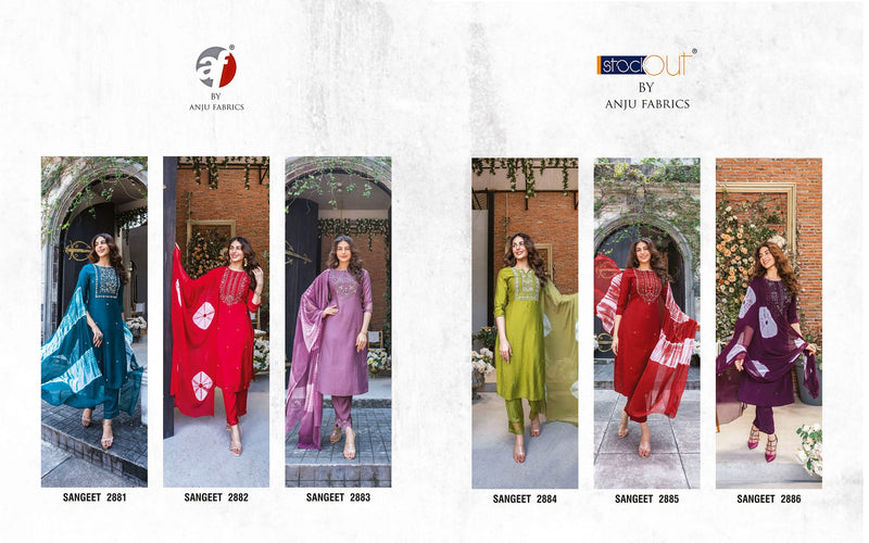 Anju Fabrics Sangeet Vol 3 Viscose Modal Fancy Hand Work Designer Partywear Kurti