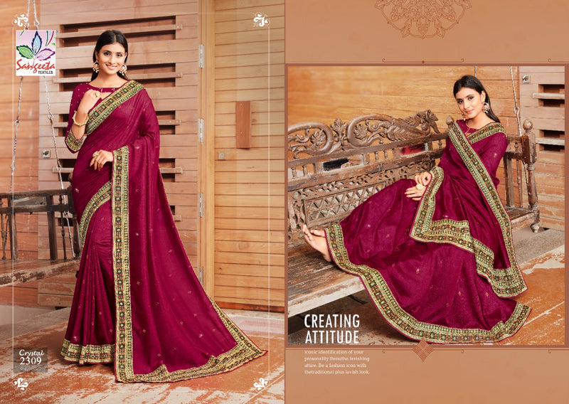 Sangeeta Textiles Exotica Satin Georgete Designer Wear Saree