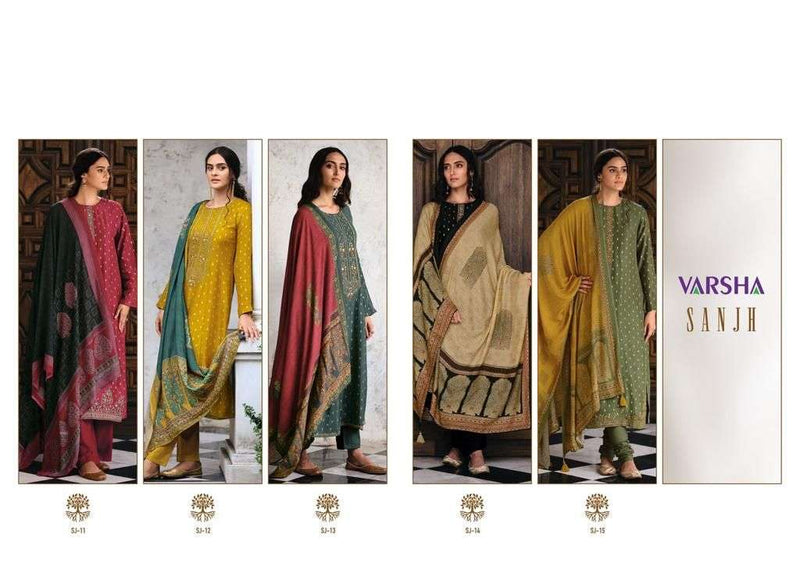 Varsha Sanjh Chanderi Silk Woven With Embroidery Party Wear Salwar Suits