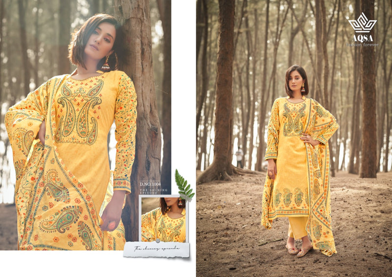 Aqsa Sanya Dno 1001 To 1008 Cambric Cotton Kasmiri Embroidery Work Stylish Designer Party Wear Salwar Suit