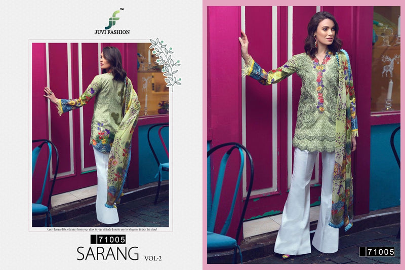 Juvi Fashion Sarang Vol 2 Fabric With Embroidery Work Salwar Suit In Lawn Cotton