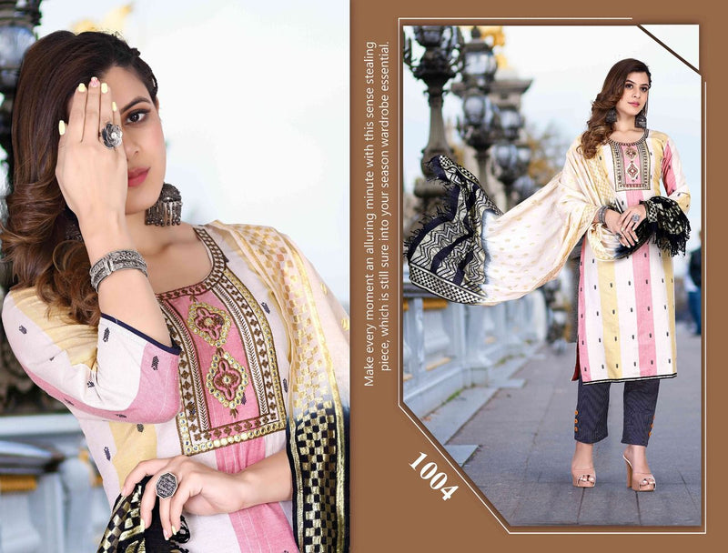 Riyaa Designer Savriiyaa Vol 1 Cotton Fancy Party Wear Kurtis With Bottom & Dupatta