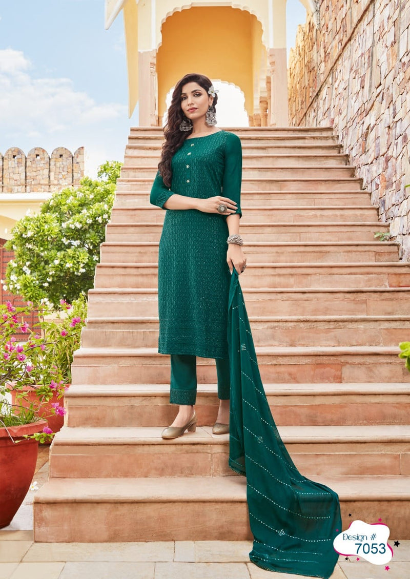 Manas Fab Schiffli Vol 9 Georgette With Heavy Embroidery Work Stylish Designer Festive Wear Kurti