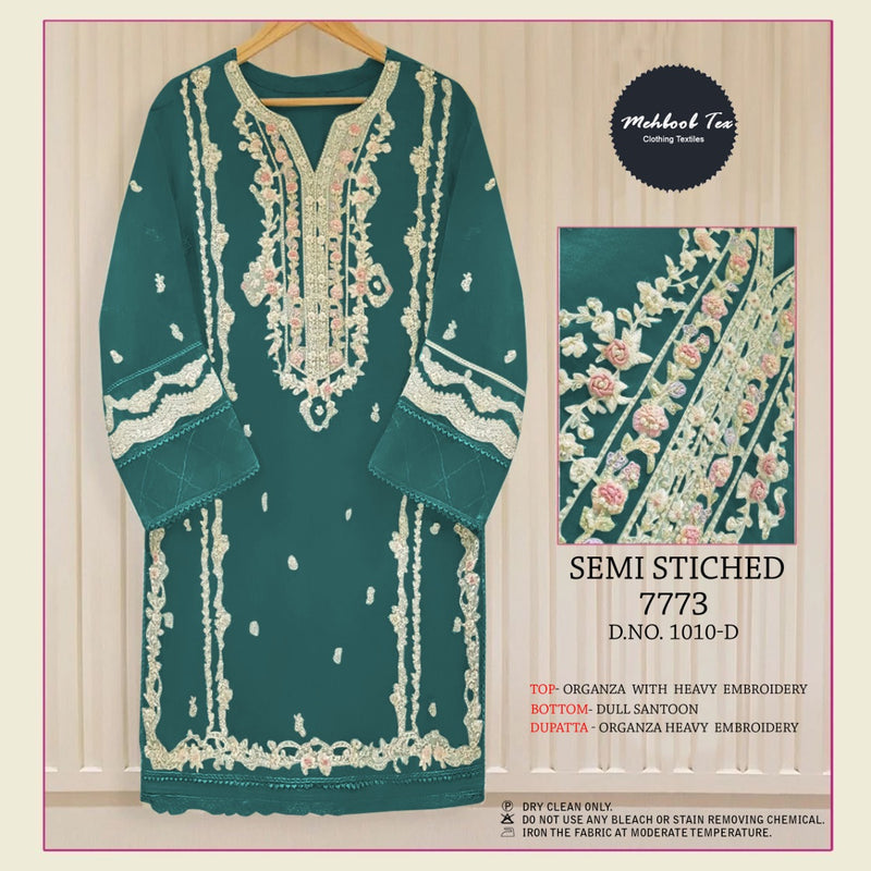 Mehboob Tex Semi Vol 1 Organza With Embroidery Work Stylish Designer Pakistani Salwar Suit