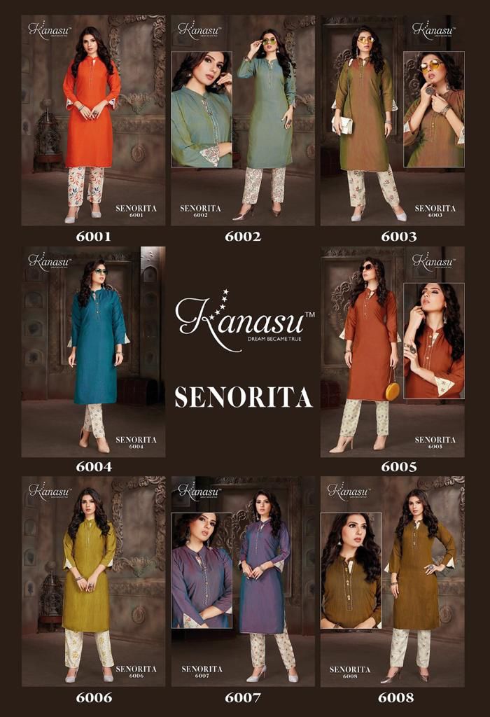 Kanasu Kurti Senorita Rayon Fancy Party Wear Kurtis With Bottom