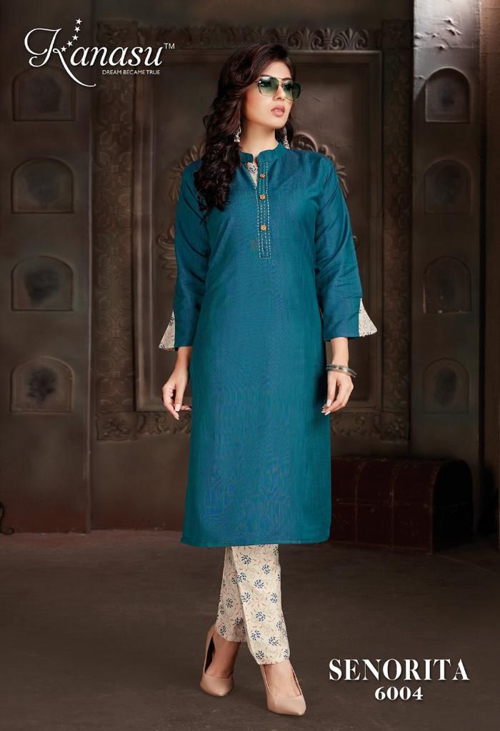 Kanasu Kurti Senorita Rayon Fancy Party Wear Kurtis With Bottom