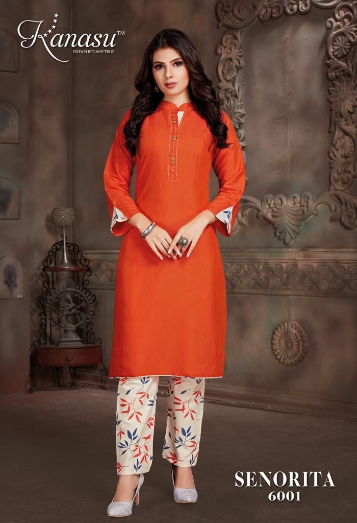 Kanasu Kurti Senorita Rayon Fancy Party Wear Kurtis With Bottom