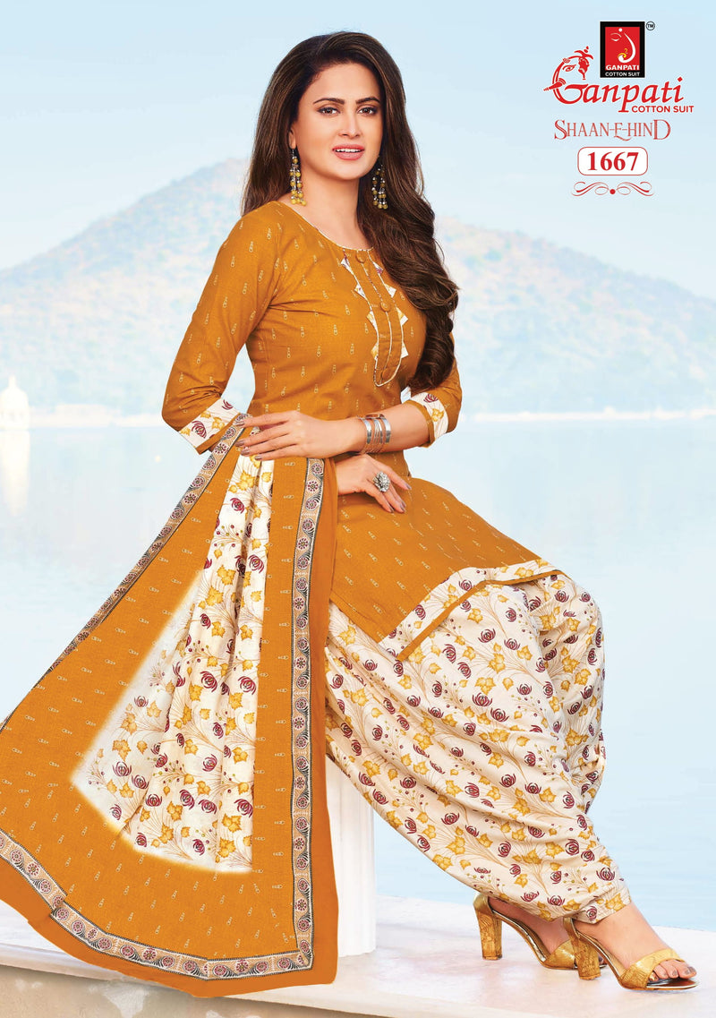 Ganpati Shaan E Hind Vol 5 Pure Cotton With Printed Work Stylish Designer Casual Wear Salwar Suit