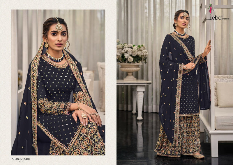 Eba Lifestyle Dno 1446 to 1448 Georgette With Heavy Embroidery Work Stylish Designer Part Wear Wedding wear Salwar Kameez
