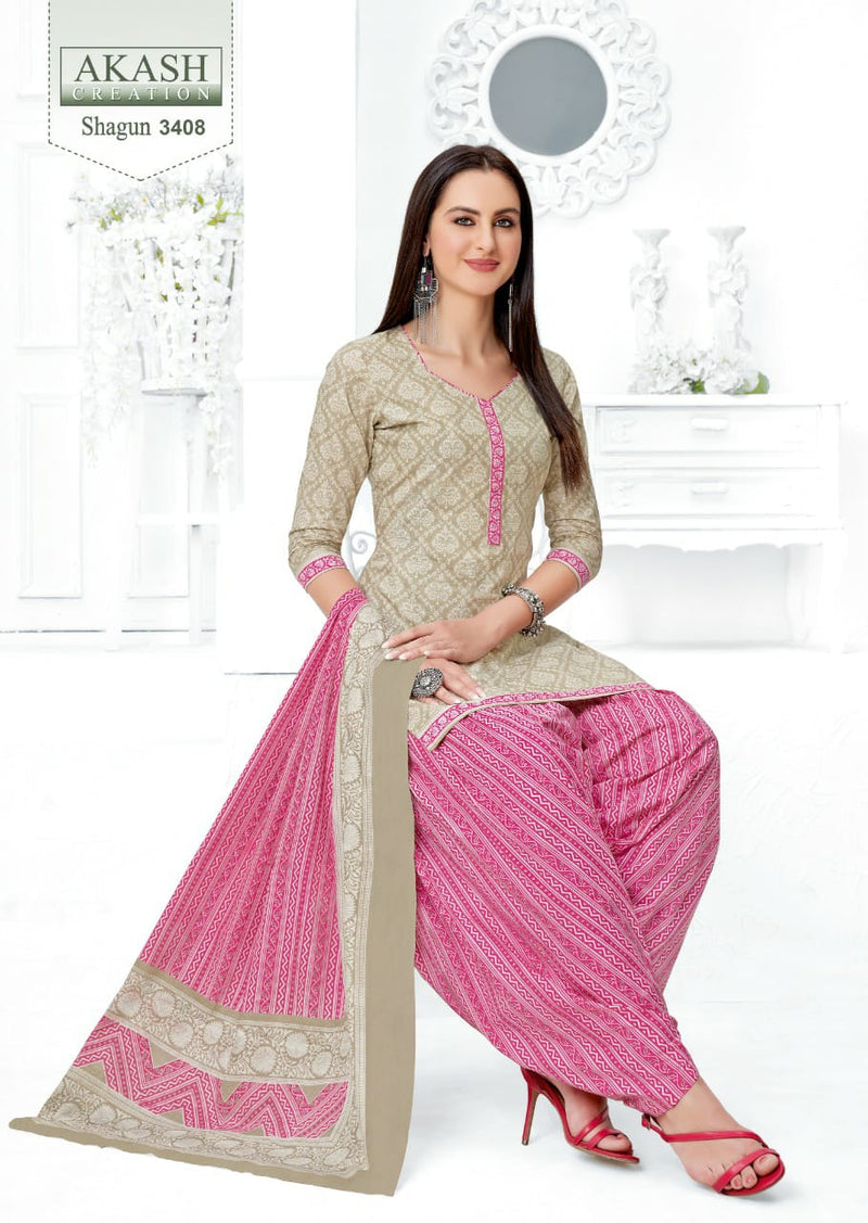 Akash Creation Shagun Vol 34 Pure Cotton With Fancy Work Stylish Designer Casual Look Salwar Kameez