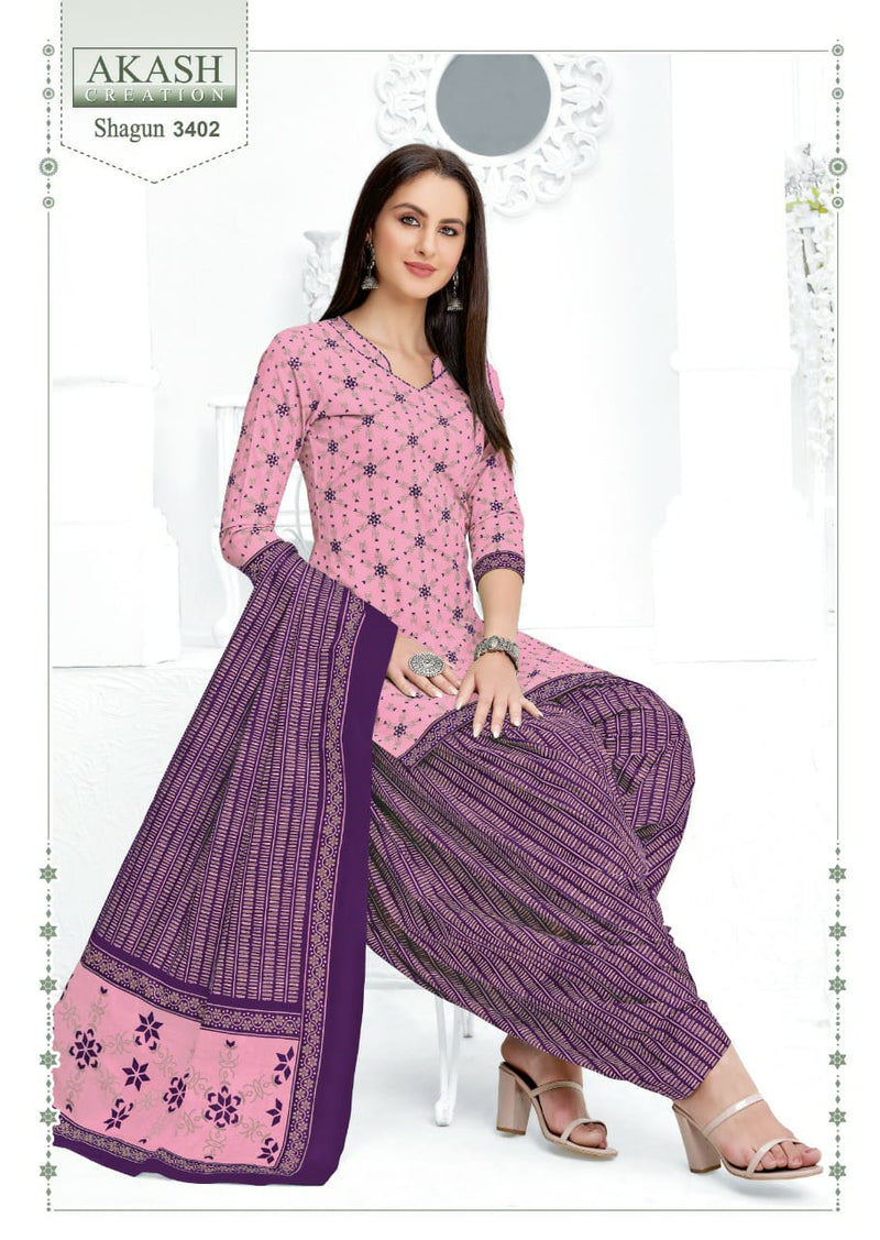 Akash Creation Shagun Vol 34 Pure Cotton With Fancy Work Stylish Designer Casual Look Salwar Kameez