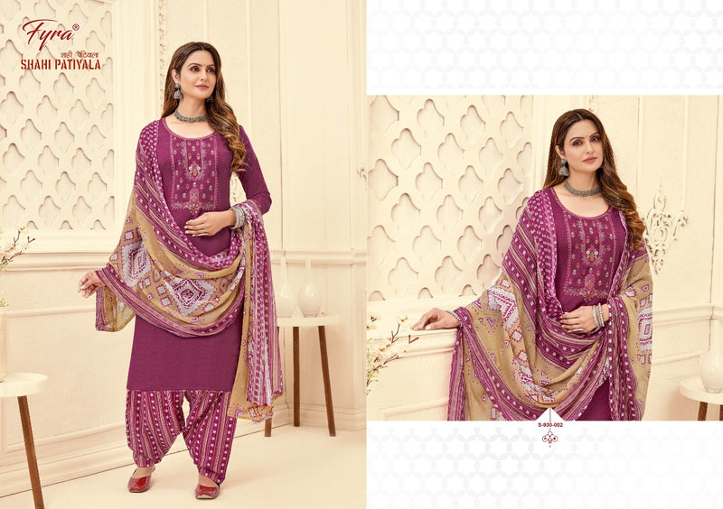 Fyra Shahi Patiyala Pure Cotton Printed Work Stylish Designer Casual Look Salwar Suit