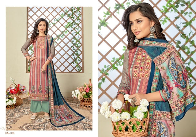 Bipson Fashion Shaneel Vol 4 Pashmina  Fancy Party Wear Salwar Kameez