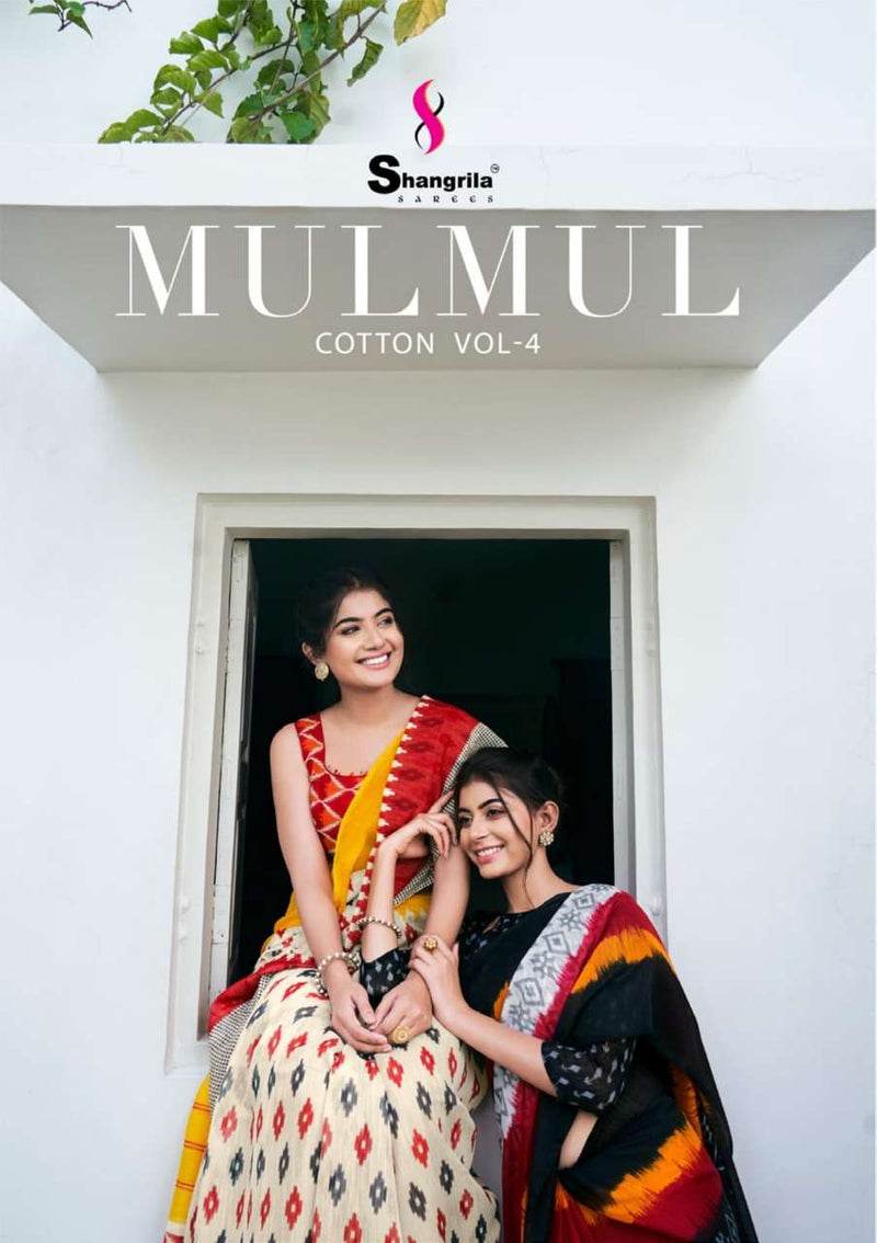 Shangrila Creation Mulmul Cotton Vol 4  Presents Ikkat Handloom Prints Collection Sarees