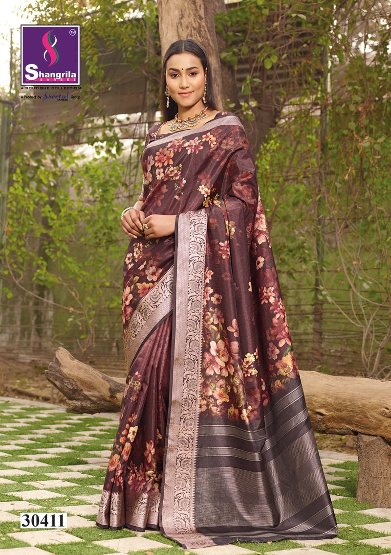 Shangrila Prints Maaya Digital Print Partywear Saree In Viscose Silk