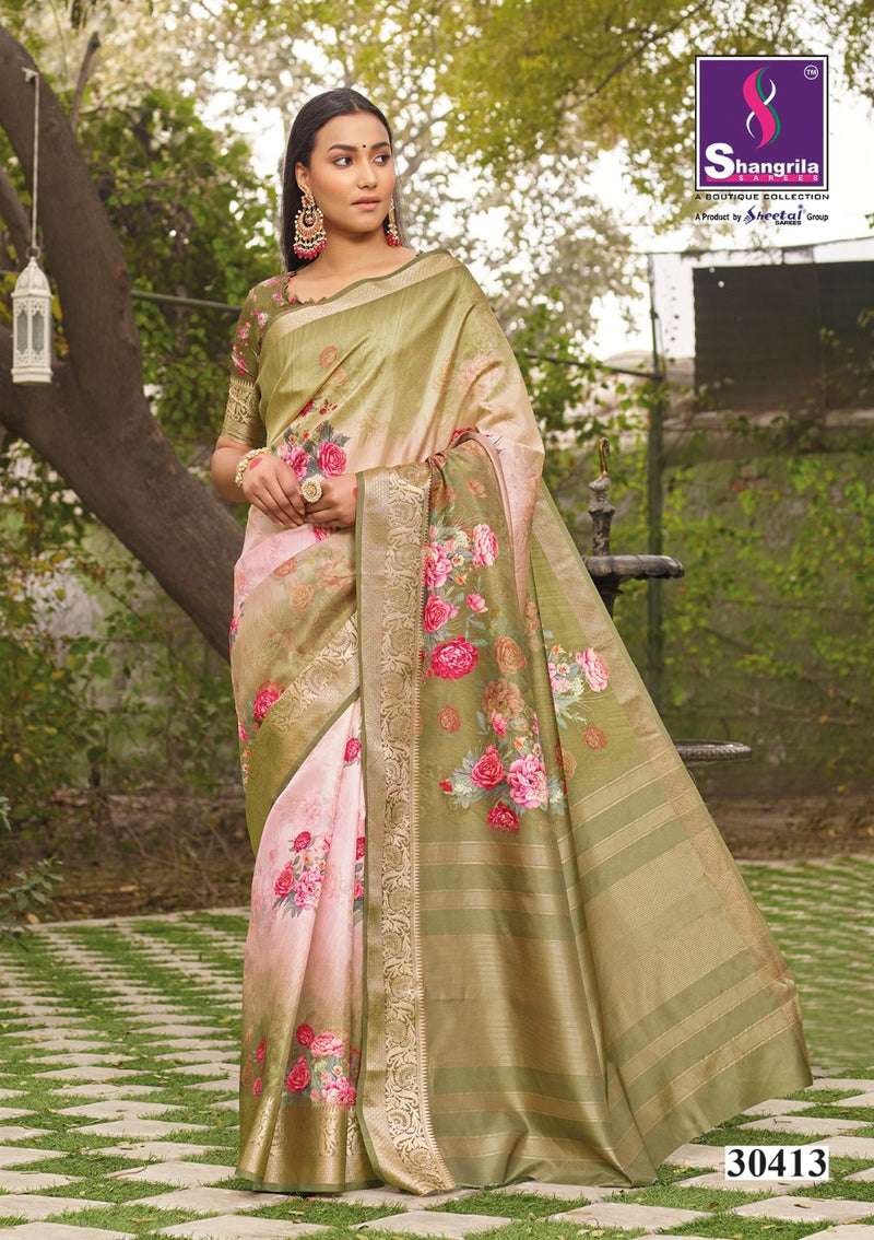 Shangrila Prints Maaya Digital Print Partywear Saree In Viscose Silk