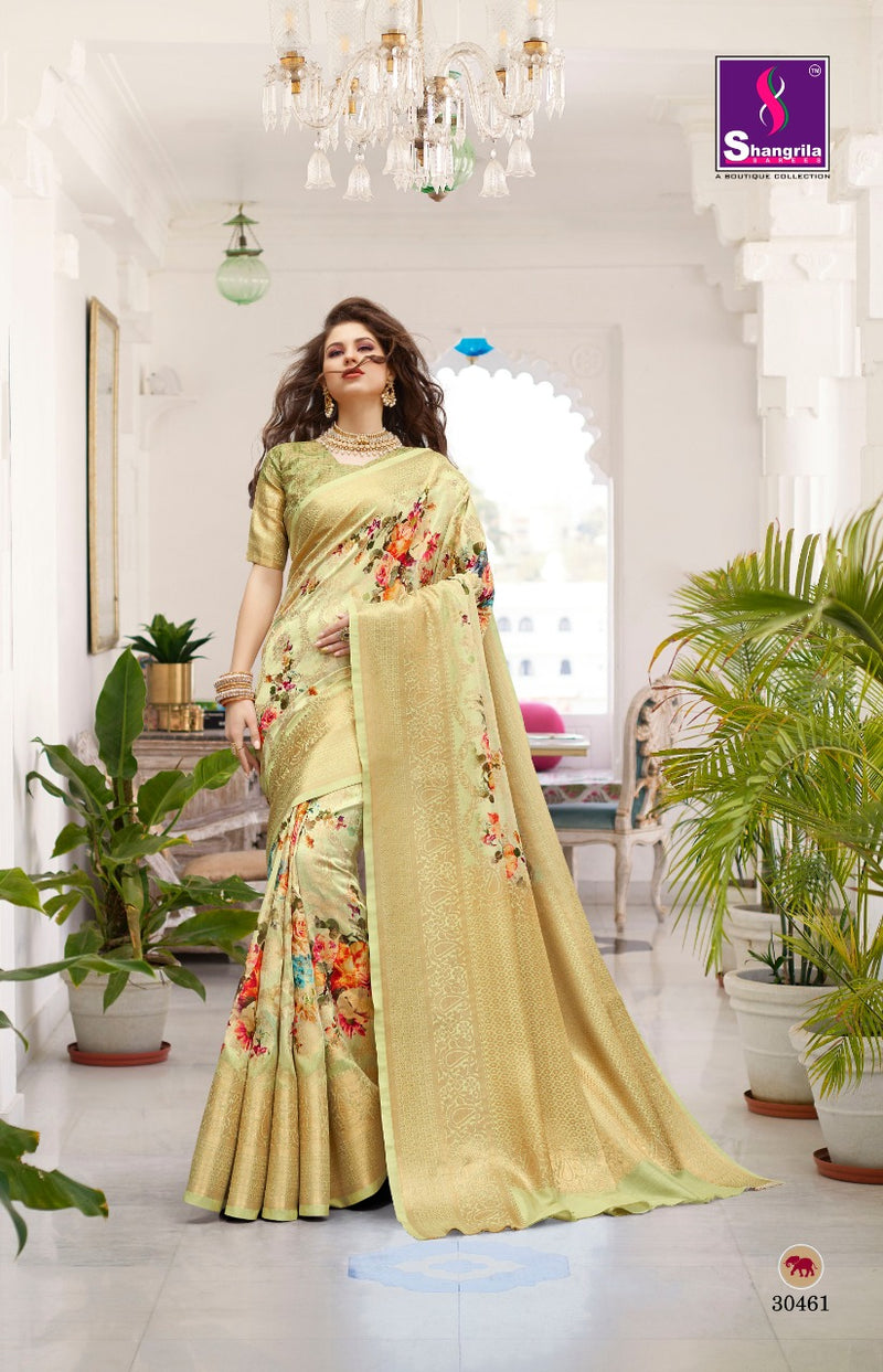 Shangrila Designer Shimona Digital Weaving Saree Rich Pallu In Silk