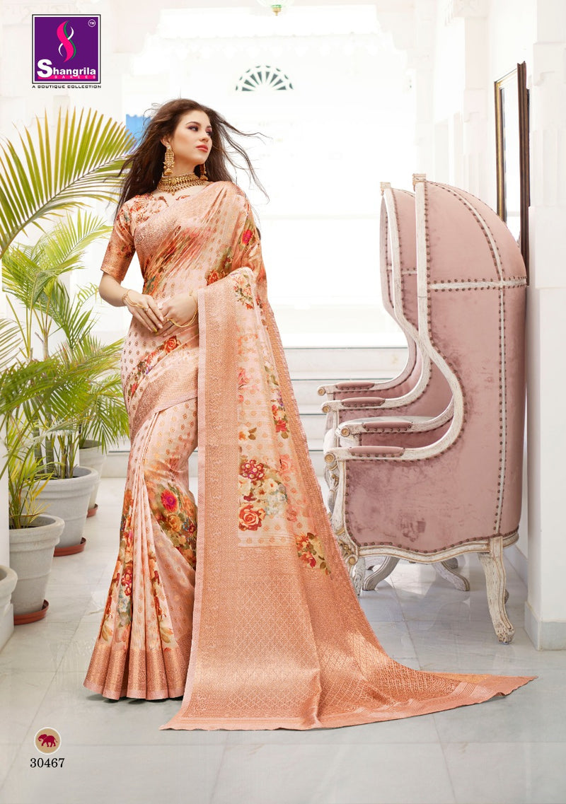 Shangrila Designer Shimona Digital Weaving Saree Rich Pallu In Silk