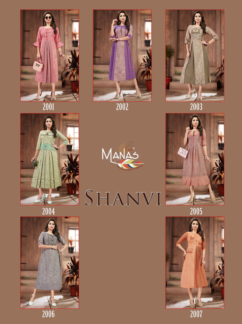 Manas Shanvi Premium Fabric Designer Kurti In Cotton