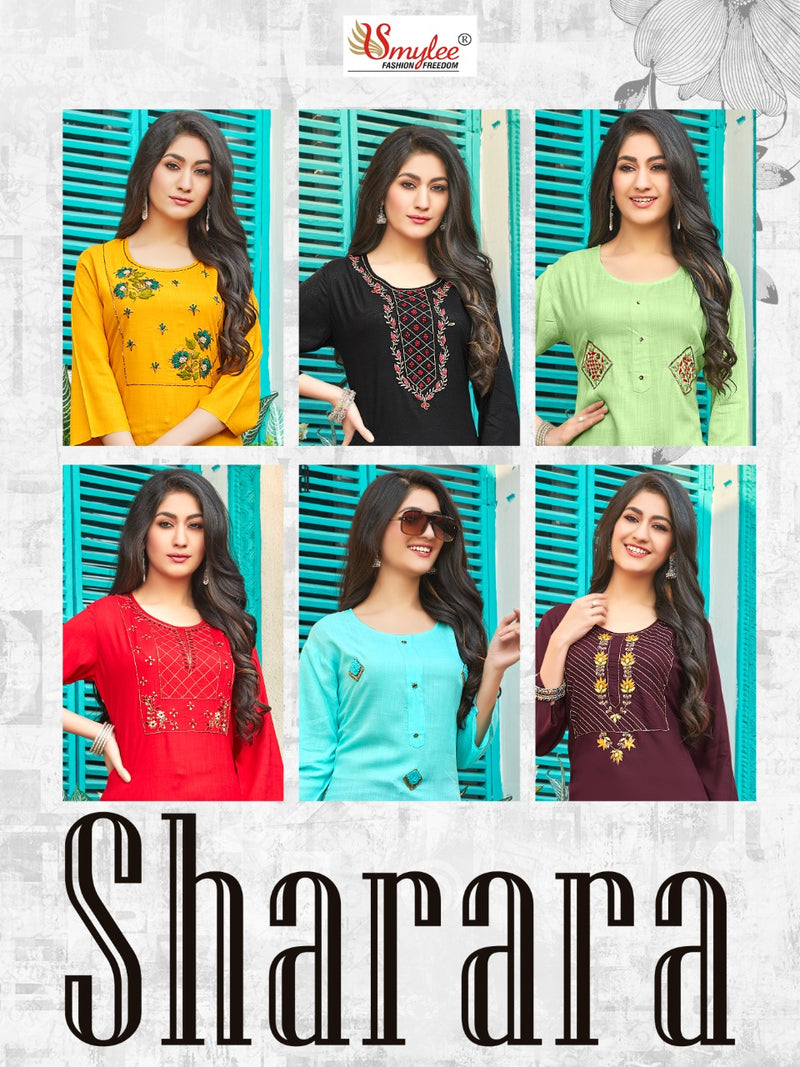 Smylee Fashion Sharara Launched Stylish  Fancy  Party Wear Kurtis With Sharara
