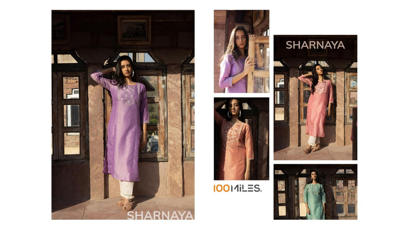 100 Miles Sharnaya Fancy With Beautiful Embroidery Work Stylish  Designer Fancy Kurti